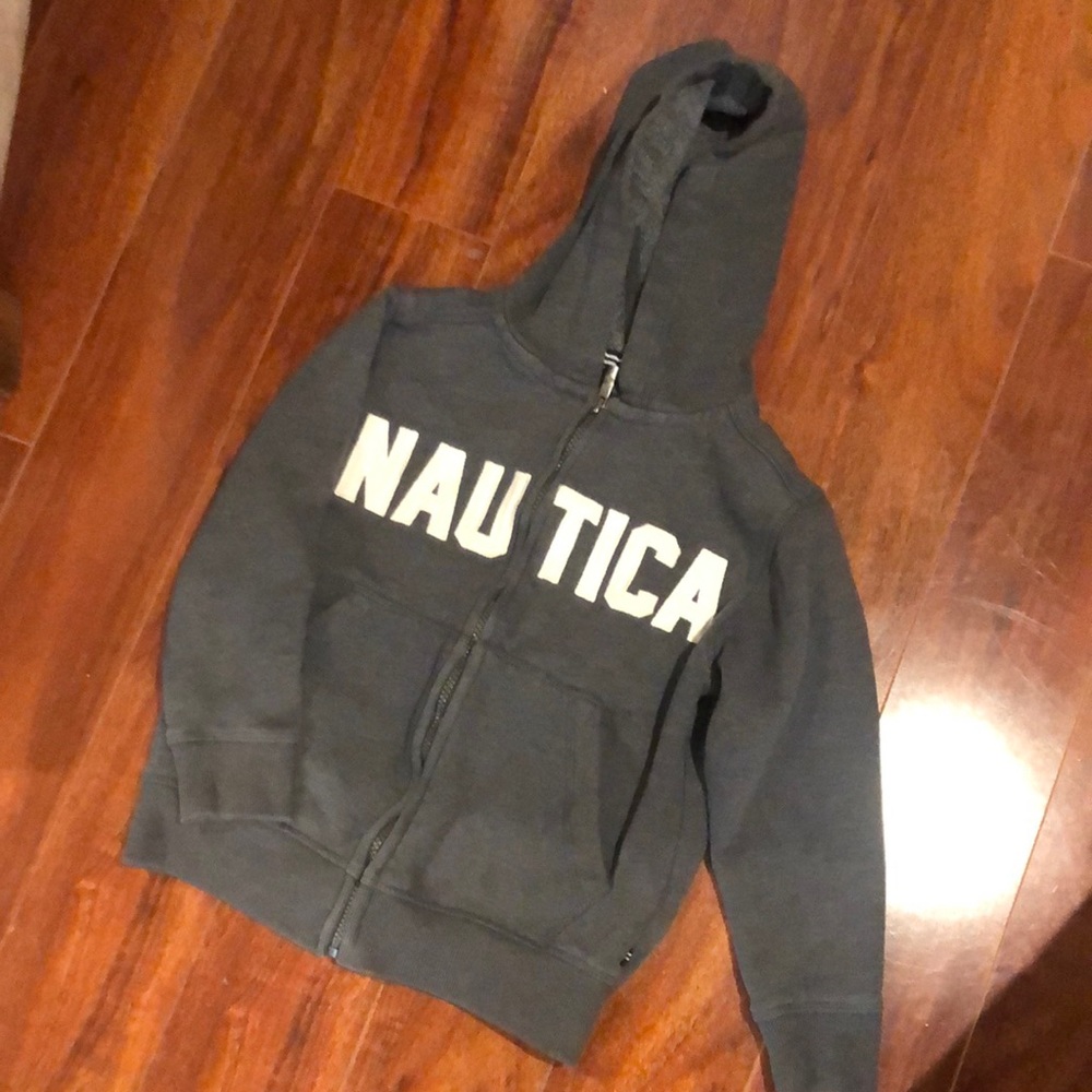Boys size 8 gray Nautica hoodie